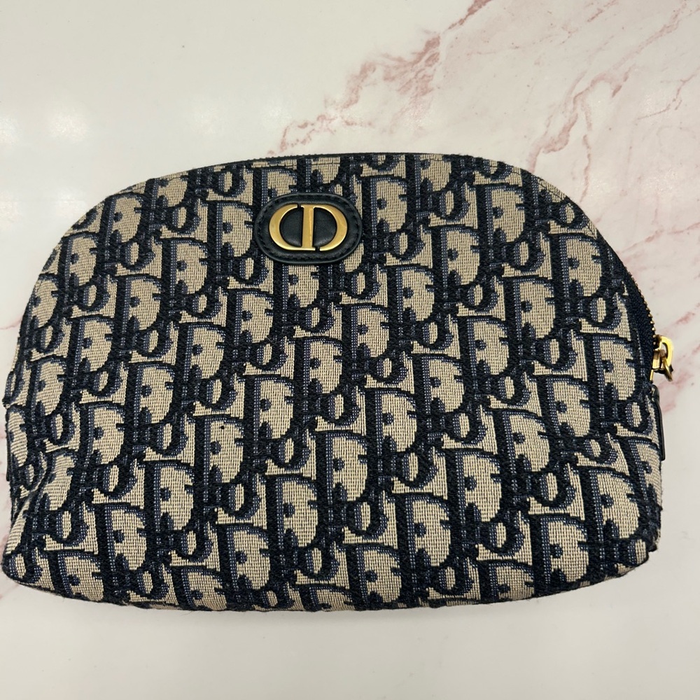 Dior Black and Cream Monogram Cosmetic Case